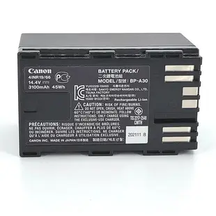 CANON BP-A30 原廠電池 14.4V 3100mAh 45Wh 日本製造 R31219 CANON EOS C200 C200B CP200L C200 PL XF705 EOS C300 Mark II C300 MARK II PL 通用 BP-A60 BP-A65 BP-A90