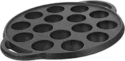 Mikinona Meatball Snail Pot Cast Iron Frying Pan 15 Holes Heavy Duty Non-Stick for Outdoor Cooking