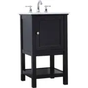 Elegant Decor Metropolis 19" Single Marble Top Bathroom Vanity in Black