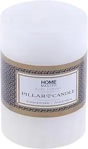 Homemaster Unscented Flat Top Pillar Candle, 7 x 10 cm