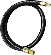 High-Flow Refrigerant Hose 6', 1/2" Diameter, 3/8" to 1/4" Fitting Vacuum Certified for R410A and All Common Refrigerants, 20 Microns Vacuum, Black