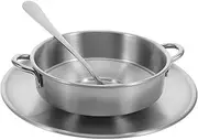 [Zerodeko] 1 Set Stainless Serving Bowls: Appetizers Cup with Tray Spoon for Desserts Fruits Cakes - Multi-Purpose Use in Restaurants Coffee Shops Homes