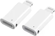 2Pack Lightning Male to USB C Female Charging Adapter,Type C Charging Support Data Transmission Connector Dongle Compatible with iPhone 14/13/12/11/8/X/XR/XS/SE/7/Plus/Pro Max/6 iPad Air Mini