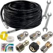 Hourleey Sewer Jetter Kit for Pressure Washer 50FT, Drain 50 FT, Black