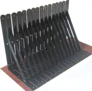 12 Pack L12 X H 8" Black Heavy Duty Shelf Brackets with Screws Metal Shelf Brack