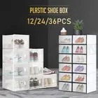 12/24/36PCS Shoe Storage Box Cabinet Stackable Sneaker Display Case Organiser