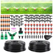 98FT Drip Irrigation Kit with 1/4 Inch Tubing and Adjustable Misting Nozzle