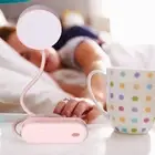 HG (Pink)LED Desk Lamp With Gooseneck Night Light 3 Color Stepless Dimming