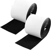 2Pcs Hook and Loop Tape, 110mmx6m/50mmx10m Self Adhesive Hook and Loop Strips Heat Resistance Hook and Loop Sticky Roll, Nylon Self Adhesive Strips for Home, Office, School, Car (110mm*6m)