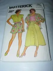WOMENS UNCUT BUTTERICK 3618 SEWING PATTERN SKIRT SHIRT SHORTS TOP SIZE 8 10 12