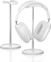 NQQNQQ Headphone Stand【1PACK】 Headphone Holder with Storage Tray Compatible for AirPods Max, AirPods, AirPods Pro, Beats, Bose and Most Gaming Headphones. 【No Tools Required】 YO-2 (White)