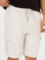 Mantaray Men's Elasticated Waist Fleece Cargo Short, Grey, Size XS