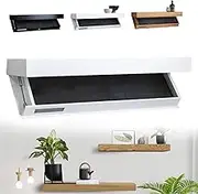 Hidden Shelf Safe, Magicflap Wall Shelf with Hidden Secret Compartment, Concealment Furniture Wall Storage Solution with Secret Compartment for Home or Office (White)