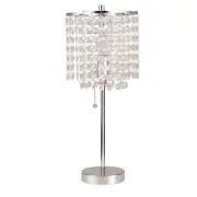 Ore International 8315C-A Faux Crystal Deco Glam Table Lamp, 20.25", Silver