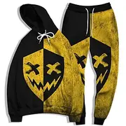 Men's Graphic Grimace 2pcs 3D Sweatshirt Sets Tracksuit Hoodies Long Sleeve Long pants Hooded Streetwear Basic Casual Sports Outdoor Casual Sports Print Sprin