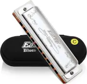 East Top Harmonica Key of C, 10-Hole Diatonic Harmonicas Blues Harp Mouth Organ