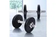 Everfit 10kg Dumbbell Set Weight Plates Dumbbells Lifting Bench