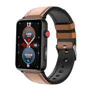 Bluetooth Smart Watch With Ecg Temperature And Heart Rate Brown Leather Smart Watches