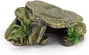 Reptile Rock Hide Cave, Aquarium Small Terrarium Hideouts Turtle Resin Habitat Basking Platform Lizard Hiding Hideaway Shelter Spiders Frog Amphibians Bearded Dragon Tank Snakes Tortoise Betta Shrimp