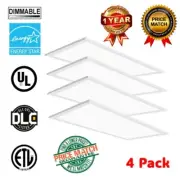 4Pk 2x4 FT Commercial LED Flat Panel Ceiling Light 4000/5000/6000 Lumens troffer