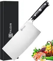 PAUDIN Cleaver Knife - 7 inch Meat Cleaver, High Carbon German Steel Heavy Duty Chinese Chef Knife with G10 Handle, Full Tang Butcher Knife