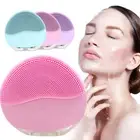 Facial Scrub Cleaning Brush Silicone Sonic Face Cleanser Washing Massager