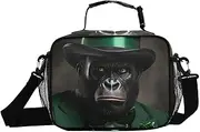 Gorilla St Patricks Day Insulated Lunch Box for Women Men - Ideal for Work, Picnics - Includes Adjustable Shoulder Strap
