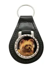 Skye Terrier Leather Key Fob