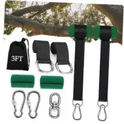 Tree Swing Straps Hanging Kit (Set of 2)/8FT/10FT/20FT/30FT Tree 3FT Black