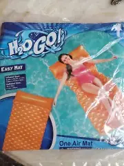 Bestway 62.6" X 30.3" H2O GO! Easy Air Mat Orange Swimming Pool Float. Free Ship