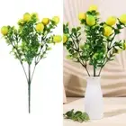 for Home Bonsai Lemon Tree Artificial Lemon Branch with Green Leaves Fruit
