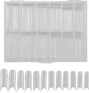 240pcs Extravega as dicas de unhas artificiais falsas apropriadas para a maioria com a maioria dos artistas de unhas de aplicações fáceis de PMMA (240 pieces of transparent color)