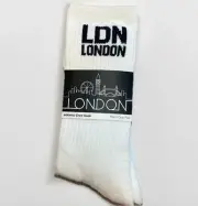 LONDON LDN Men’s Athletic Crew Socks NWT White Gift US Size 8-12 English British