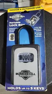 Brand New Bunker Hill Security Portable Lock Box Combination 5 Keys NIB