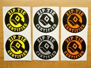 6 Funny Hard Hat Stickers ZIP TIE Certified Zip-Ties Decals Foreman Laborer -
