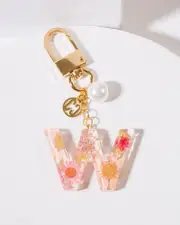 W - Initial Bag Charm Pearl