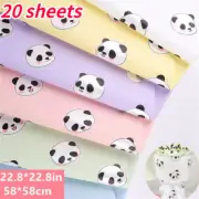 20 Sheets Panda Printed Wrapping Paper Bouquet Present Packaging 23x23"
