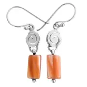 925 Sterling Silver Pink Mother Of Pearl Shell Sterling Earrings, 1"