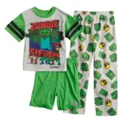 Minecraft Zombie Siege 3-Piece Pajama Set Size 12 NWT $36 RV