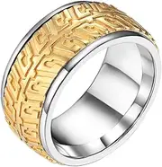 [SCOCCA] Personalized Models of Car Tires Titanium Ring, Men's Car Tires Stainless Steel Ring