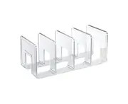 Bookends Transparent Color Simple Style 4 Compartments Acrylic Material Book Shelf Holder for Office Classroom