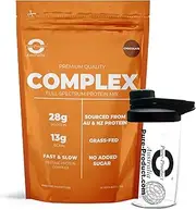 Pure Product Australia - Whey Protein Blend (WPI + WPC + CASEIN) Powder - 100% Premium Grass-Fed AU & NZ - 28g Protein per Serve - 13g BCAAs - Non-GMO - 5kg (150 Servings) - Chocolate + Glass shaker