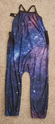 Lily Kids Galaxy Night Sky Purple Blue Jumpsuit Harem one-piece Girls Sz 12Y