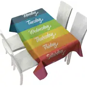 Cool Days of the Week Rainbow Flag Tablecloth