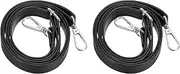 [uxcell] Leather Purse Strap Replacement PU Crossbody Strap Adjustable Long with Gold Lobster Buckles, 51 Inch Fit for Handbags Shoulder Bag Accessories - Rectangle (2 Pack, Black)