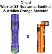 Olight Warrior 3S Nocturnal Sentinel & Arkflex Orange Skeleton Adjustable Lights