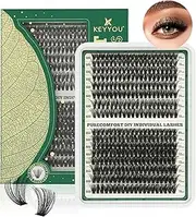 Lash Clusters 320Pcs Eyelash Clusters 60D+80D C Curl 9-16MIX Clusters Lashes Thick Super Soft Wispy DIY Eyelash Extension at Home(60D+80D-C,9-16MIX)