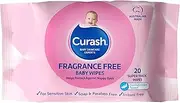 Curash Fragrance Free Baby Wipes - Ideal for Newborns - pH Balanced - For Sensitive Skin - Soap, Alcohol, Paraben & Irritant Free - Wet Wipes - Travel Pack - Baby Essentials - 20 Wipes