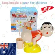 Electric Fart Blowing Bubble Machine Music Light Toys Kids Soap Bubble Blower