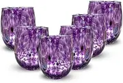 [Gocce di Murano] Water Glasses, Made According to The Tradition of Murano Craftsmen, Hand Blown and Handmade Glass 300ml - Water Glasses Glass Rainbow Rain